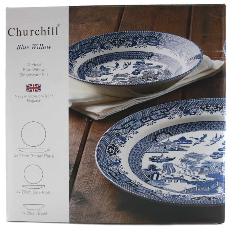 churchill blue willow dinner plates