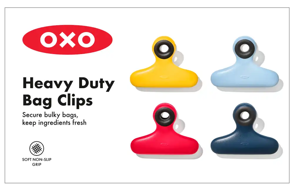 NEW OXO Good Grips Collection 4 Magnetic All Purpose Clips Red Navy Yellow  Blue